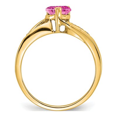 14K Yellow Gold Diamond Heart Ring – view 2