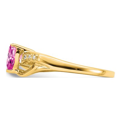 14K Yellow Gold Diamond Heart Ring – view 4