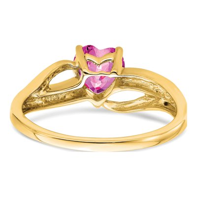 14K Yellow Gold Diamond Heart Ring – view 6