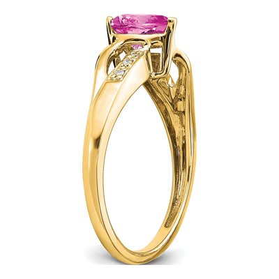 14K Yellow Gold Diamond Heart Ring – view 7