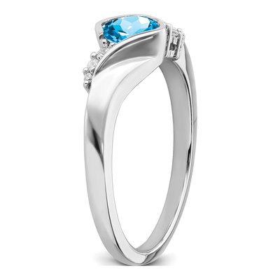 14K White Gold 1/20 ct tw Swiss Blue Topaz & Diamond Ring – view 8