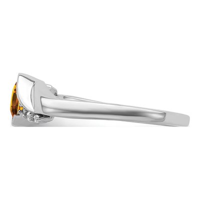 14K White Gold 1/20 ct tw Citrine & Diamond Cushion Ring – view 4