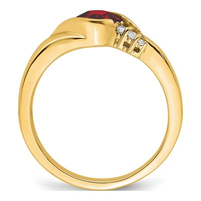 10K Yellow Gold 1/20 ct tw Garnet & Diamond Cushion Ring – view 3
