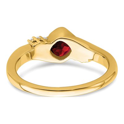 10K Yellow Gold 1/20 ct tw Garnet & Diamond Cushion Ring – view 8