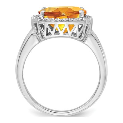 14K White Gold 1/8 ct tw Citrine & Diamond Ring – view 2
