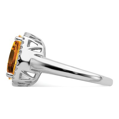 14K White Gold 1/8 ct tw Citrine & Diamond Ring – view 4