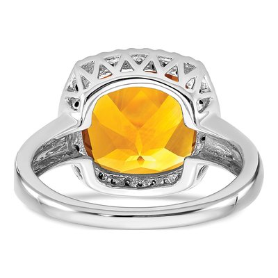 14K White Gold 1/8 ct tw Citrine & Diamond Ring – view 6