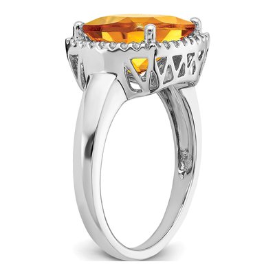 14K White Gold 1/8 ct tw Citrine & Diamond Ring – view 7