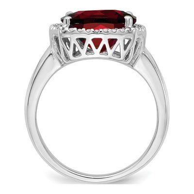 14K White Gold 1/8 ct tw Garnet & Diamond Ring – view 2