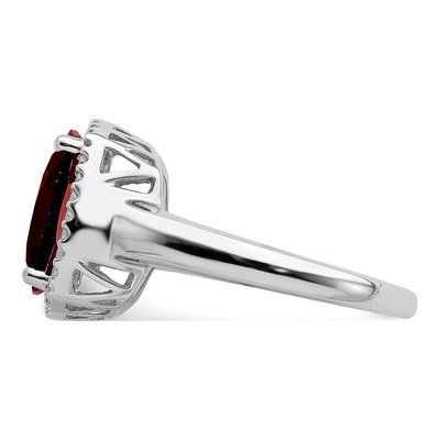 14K White Gold 1/8 ct tw Garnet & Diamond Ring – view 4