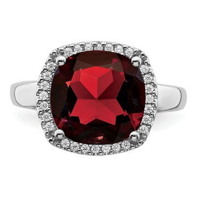 14K White Gold 1/8 ct tw Garnet & Diamond Ring – view 5