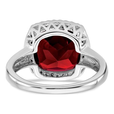 14K White Gold 1/8 ct tw Garnet & Diamond Ring – view 6
