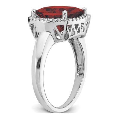 14K White Gold 1/8 ct tw Garnet & Diamond Ring – view 7