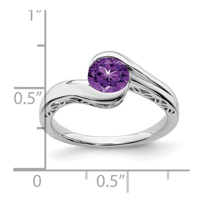 14K White Gold Amethyst Bypass Ring – view 3