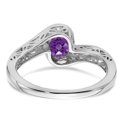 14K White Gold Amethyst Bypass Ring – view 6