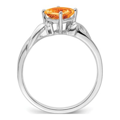 14K White Gold Citrine & Diamond Cushion Ring – view 2