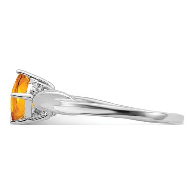 14K White Gold Citrine & Diamond Cushion Ring – view 4