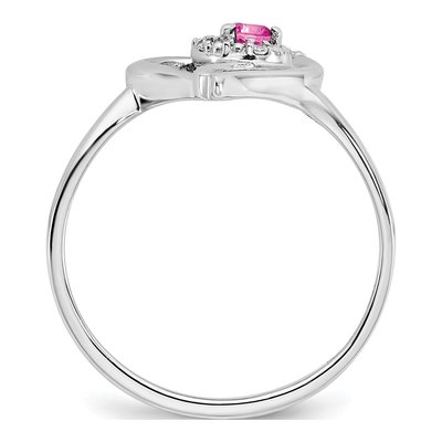 14K White Gold Diamond Heart Ring – view 3