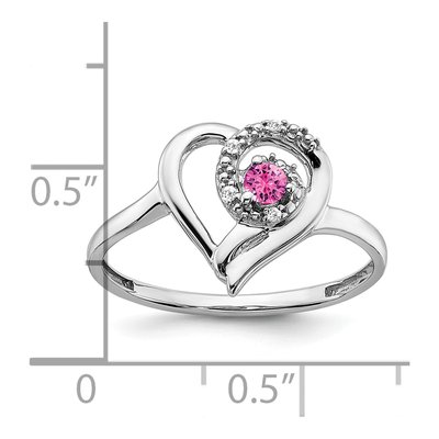 14K White Gold Diamond Heart Ring – view 4