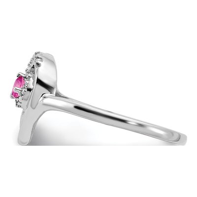 14K White Gold Diamond Heart Ring – view 5