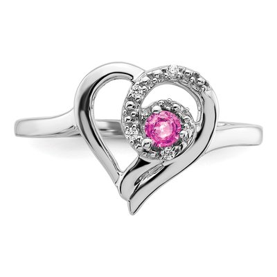 14K White Gold Diamond Heart Ring – view 6