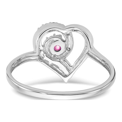 14K White Gold Diamond Heart Ring – view 7