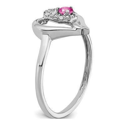 14K White Gold Diamond Heart Ring – view 8