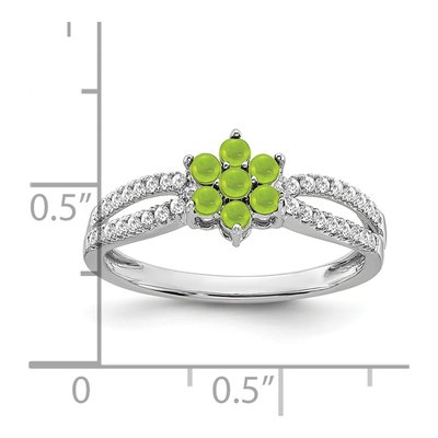 14K White Gold 1/5 ct tw Peridot & Diamond Floral Ring – view 4