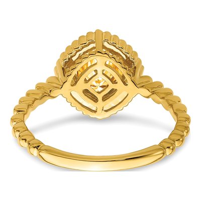 14K Yellow Gold Citrine Cushion Bezel Ring – view 7