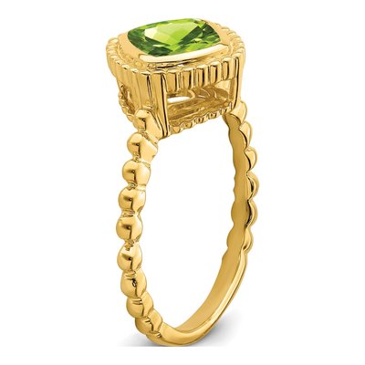 14K Yellow Gold Peridot Cushion Bezel Ring – view 8