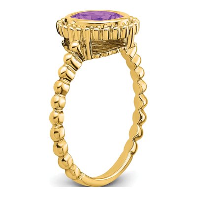 14K Yellow Gold Amethyst Oval Bezel Ring – view 4