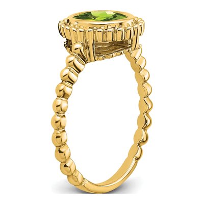 14K Yellow Gold Peridot Oval Bezel Ring – view 4