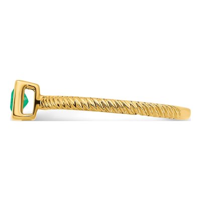 14K Yellow Gold Emerald Square Bezel Ring – view 4
