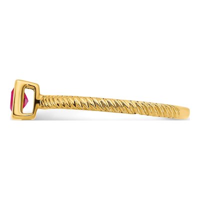 14K Yellow Gold Ruby Square Bezel Ring – view 4
