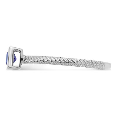 14K White Gold Sapphire Bezel Ring – view 5