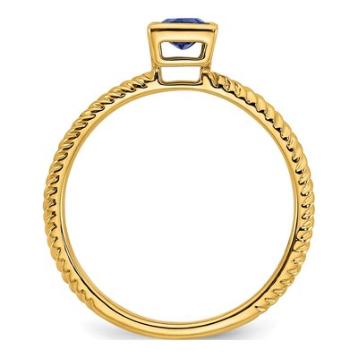 14K Yellow Gold Sapphire Bezel Ring – view 2