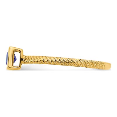 14K Yellow Gold Sapphire Bezel Ring – view 4