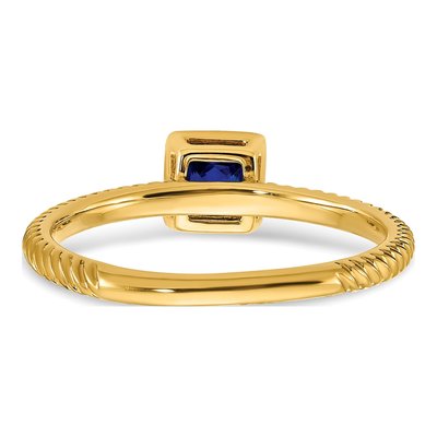 14K Yellow Gold Sapphire Bezel Ring – view 6