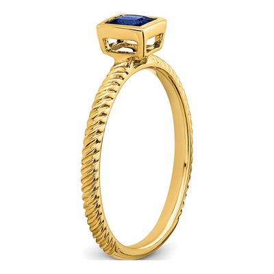 14K Yellow Gold Sapphire Bezel Ring – view 7