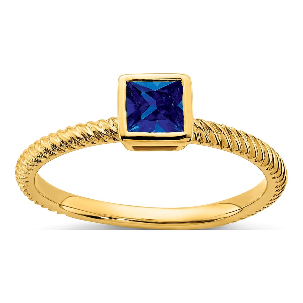 14K Yellow Gold Sapphire Bezel Ring