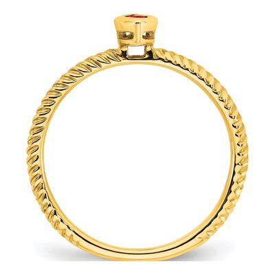 14K Yellow Gold Ruby Marquise Bezel Ring – view 2