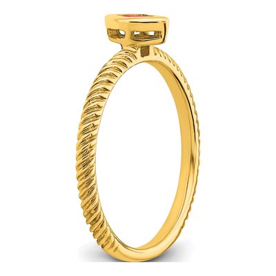 14K Yellow Gold Ruby Marquise Bezel Ring – view 7