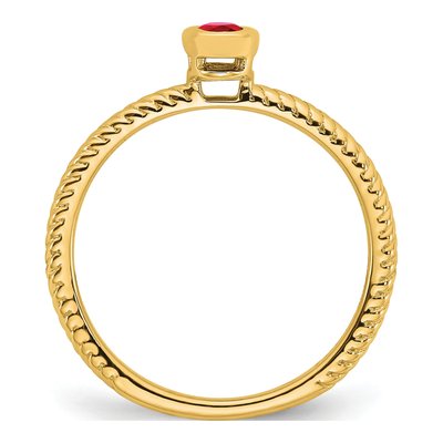 14K Yellow Gold Ruby Oval Bezel Ring – view 2