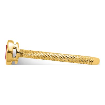 14K Yellow Gold Ruby Oval Bezel Ring – view 4