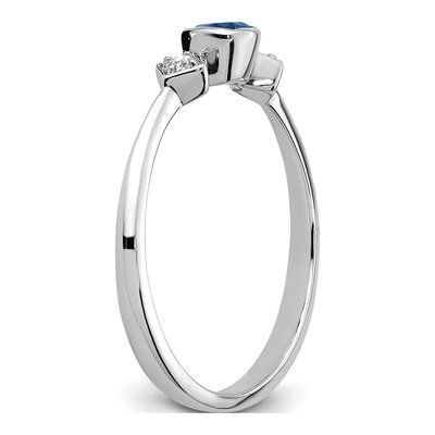 14K White Gold 1/20 ct tw Sapphire & Diamond Cushion Ring – view 3