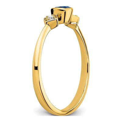 14K Yellow Gold Blue Sapphire & Diamond Ring – view 3