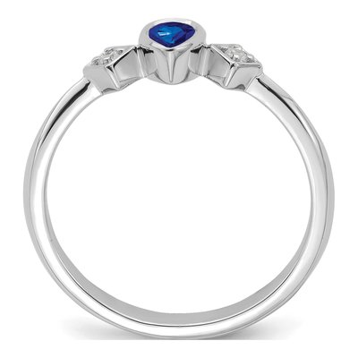 14K White Gold 1/20 ct tw Sapphire & Diamond Pear Ring – view 2