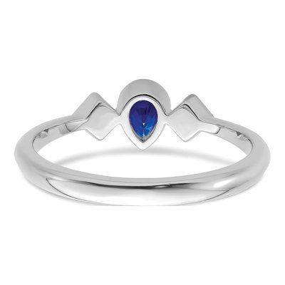 14K White Gold 1/20 ct tw Sapphire & Diamond Pear Ring – view 6