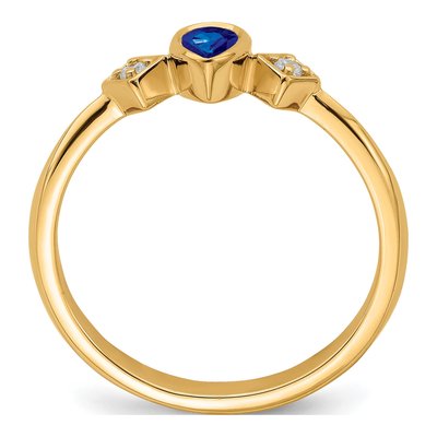 14K Yellow Gold 1/20 ct tw Sapphire & Diamond Pear Ring – view 2