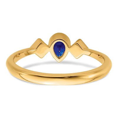 14K Yellow Gold 1/20 ct tw Sapphire & Diamond Pear Ring – view 6
